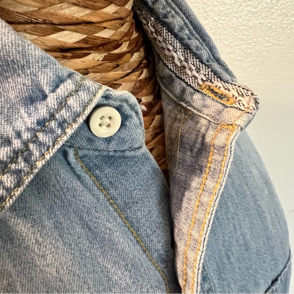PD&C Blue Denim Shirt  with Vintage Distressing